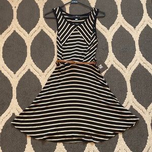 iZ Byer Black and White Striped Dress